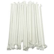 White straw individually wrap